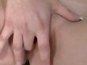 Naughty girl plays with her clit