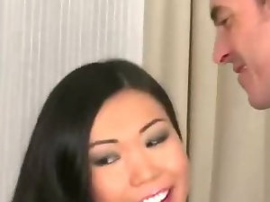 Horny Asian Takes On Two Cocks