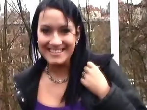 Brunette Amateur Flashes Wicked Tits Outdoors In Public
