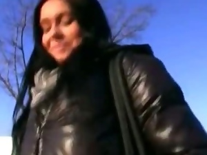 Black haired girl picked up on the street and fucked for money