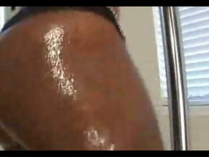 Ghetto Black Slut Fucked In Oiled Glowing Ass