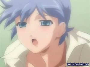 Anime babe having sex and getting facial