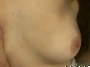 Pierced tongue gf in bikini anal try out on homemade sextape