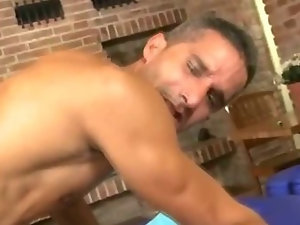 Hot muscular hunk getting his tight ass fucked bareback