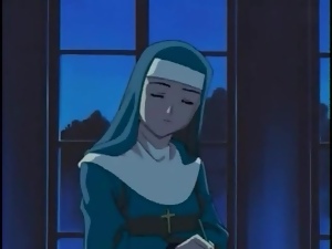 Girl eats out a beautiful hentai nun