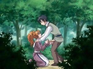 Sex in the woods with a sweet hentai girl