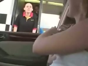 Drive through tittie flashing with window worker