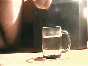 Cum in a glass of water