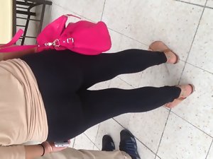 Mexican Obese butt in see thru leggings