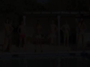 Six nude randy chicks by the pool from poland