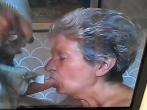 granny caresses prick