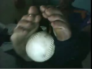 baseball player feet on webcam