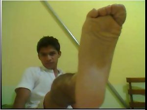 various straight fellows feet on webcam