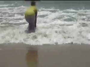 Aunty naked in beach