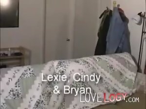 Casting Couch 3way, jizzed sperm facial threeway crazy threesome action 3some bisexual cock sucking blow suck bj