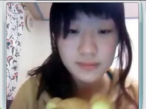 Asian University Student With Mega big melons on Webcam