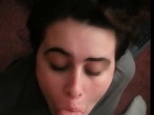 Obedient cocksucking nympho face spermblasted