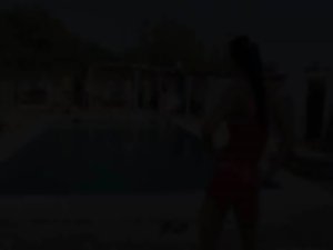 Six bare teenagers by the pool from Russia