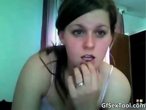 Sensual stunning nice looking face filthy teenager bitch