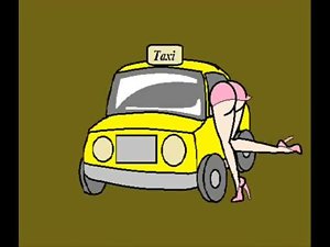 Dirty wife pays for the Taxi Cartoon