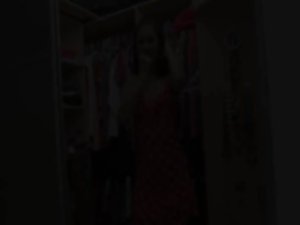 Exotic raunchy teen in shoes strip in a closet