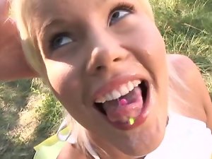 Gorgeous Alluring blond Luscious teen Girlie Outdoor Shagging
