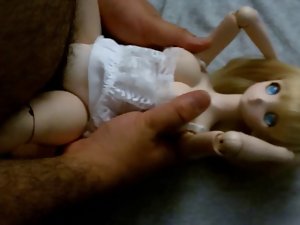 Blond sensual anime Dollfie onahole doll fuck