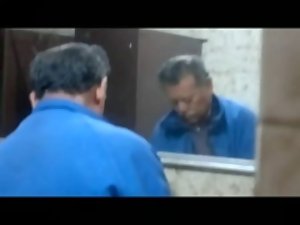 Elder fellow banged in public bathroom