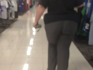 Obese WHITE Bum IN JEANS