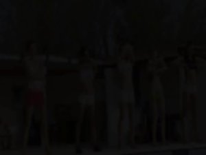 Six nude teenagers by the pool from Russia