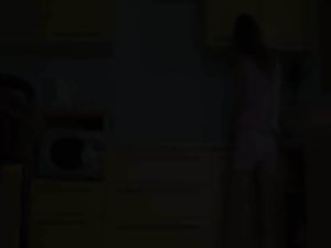pussy fingering and dildoing in kitchen