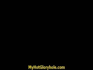Gloryhole black slutty girl honey licks penis 4