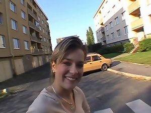 Public blowjob with luscious young lady