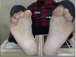 Straight chaps feet on webcam #144