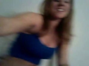 Big titted Teenager flashes enormous tits and twat on webcam