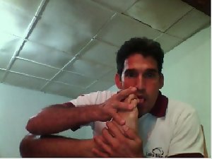 straight chaps feet on webcam - various
