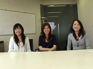 3 Seductive japanese females watch lad masturbate