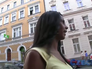 Czech Ebony haired good looking grinded doggy style by stranger