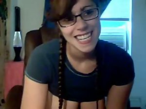 Big titted Nerdy Webcam Young woman Masturbates