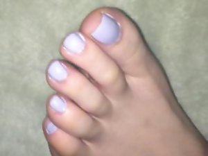 cum on blue toes
