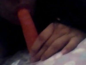 stroking and jerking off carrot
