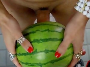 Lana CD bangs a watermelon 2