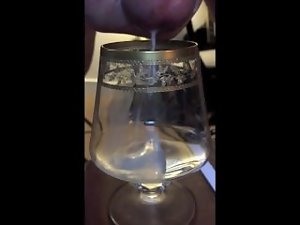 Spectacular Shooter Sperm in a glass