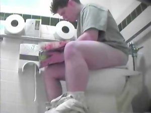 Young man on Toilet