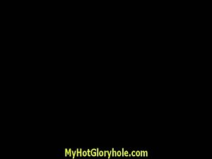 Licking a black shaft trough a gloryhole 3