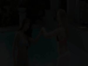two great sexual girl2girl in the pool