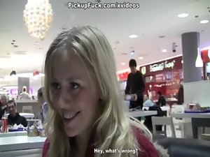 Two blondie licking shaft in a McDonald'_s toilet