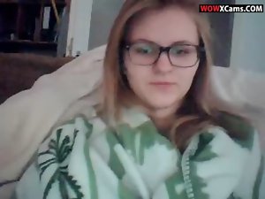 Amazing 18 years old Cam Sassy teen With Glasses