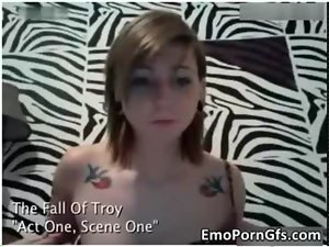 Aroused emo girl fingered her dripping bald