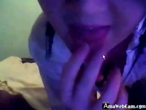 Extremely sexual dark haired masturbate in cam